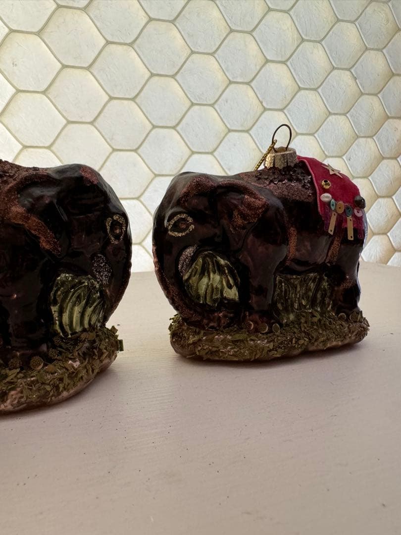 クリスマスオーナメント　ゾウ×2アッシュペーフランス購入