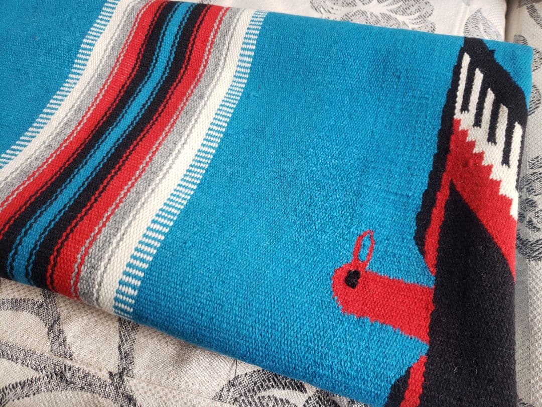 新品❗️ オルテガ　チマヨ　USA 100%ウール ターコイズ　サンダーバード