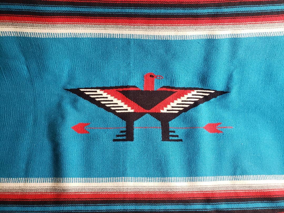 新品❗️ オルテガ　チマヨ　USA 100%ウール ターコイズ　サンダーバード