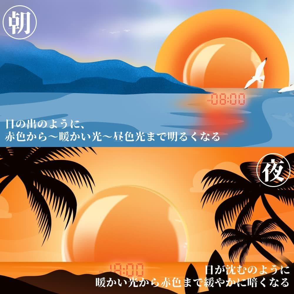 【新品未開封】目覚まし時計 FMラジオ Alexaと連携 日の出シミュレーション