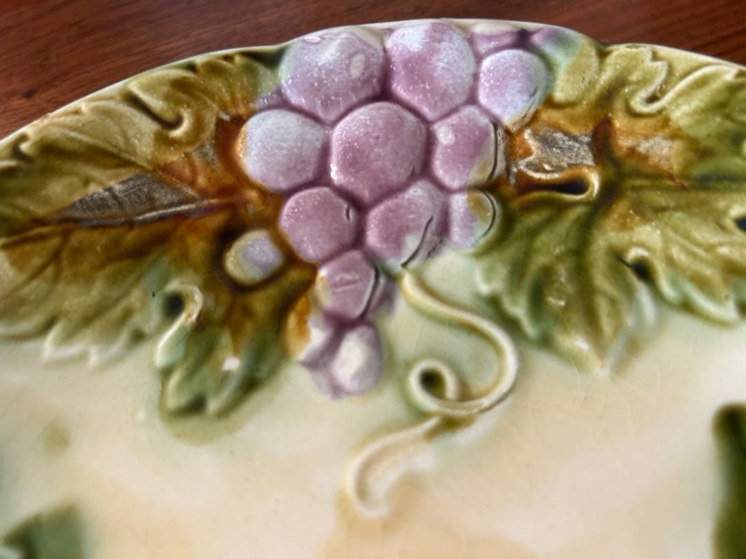 バルボルティーヌ、ぶどう柄、プレート、フランスアンティーク