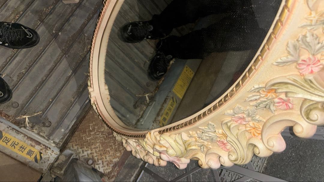 最終値下げ　ロココ調ミラー　大型　楕円形壁掛け鏡