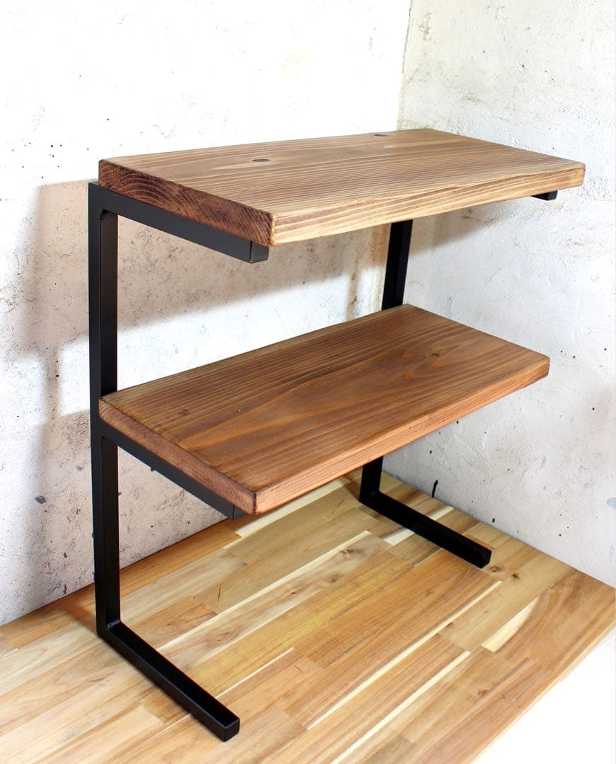 アイアン2段トースターラック、角パイプ仕様