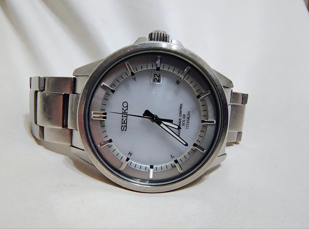 SEIKO セイコー 電波ソーラー チタン 腕時計 7B52-0AD0