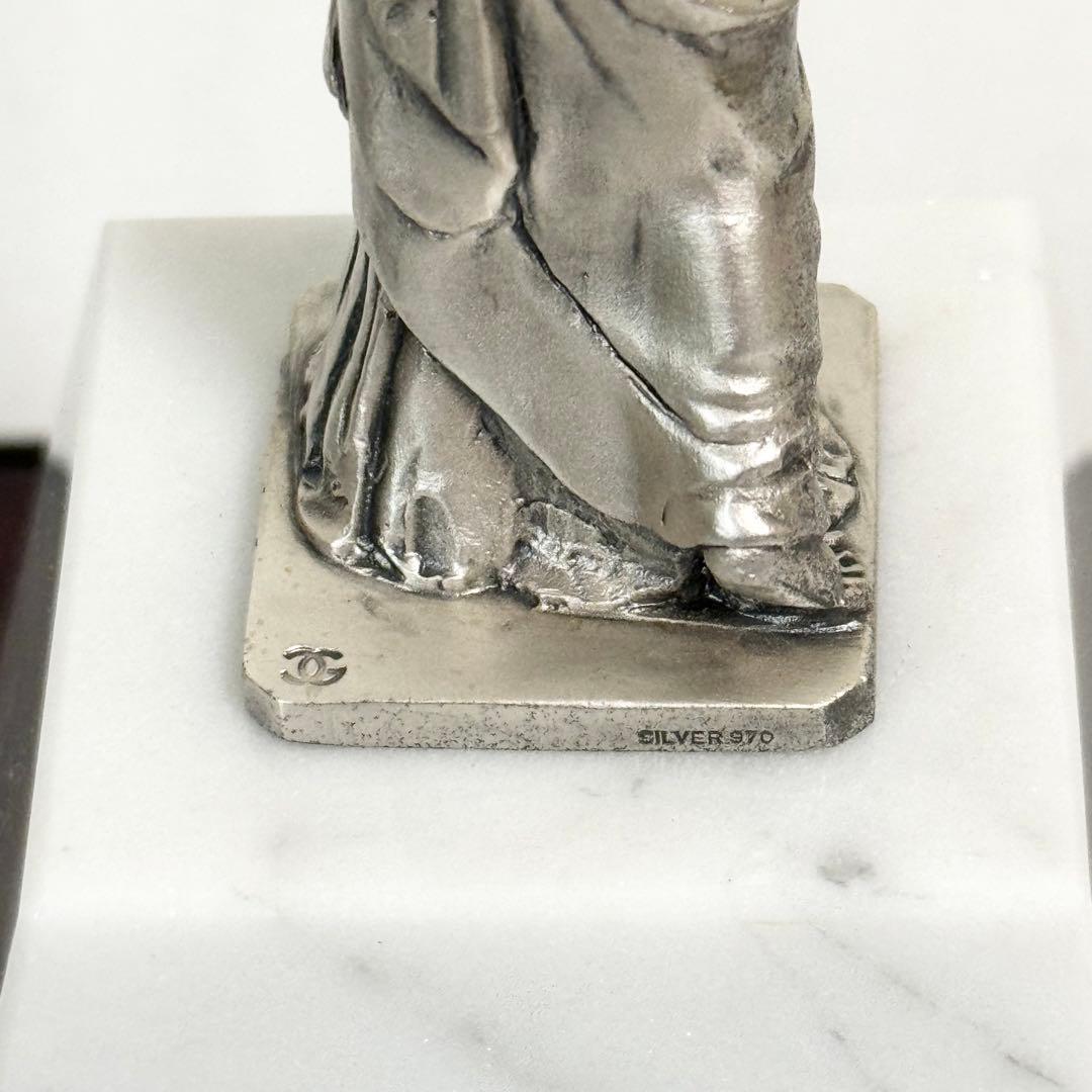 【希少】銀製　自由の女神　置物　面取り ガラスケース　silver970