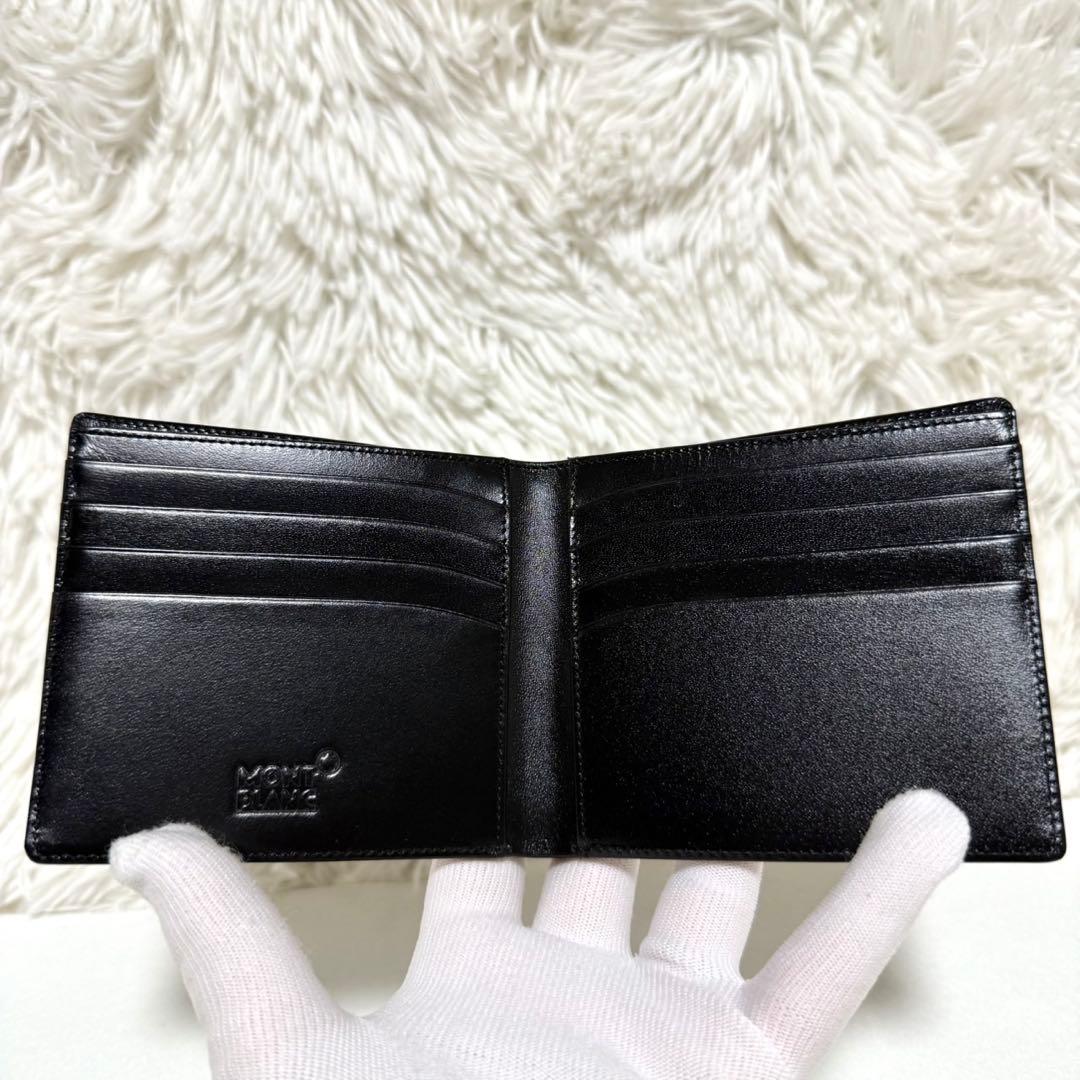 極美品 MONTBLANC モンブラン 二つ折り財布 レザー ブラック 札入れ