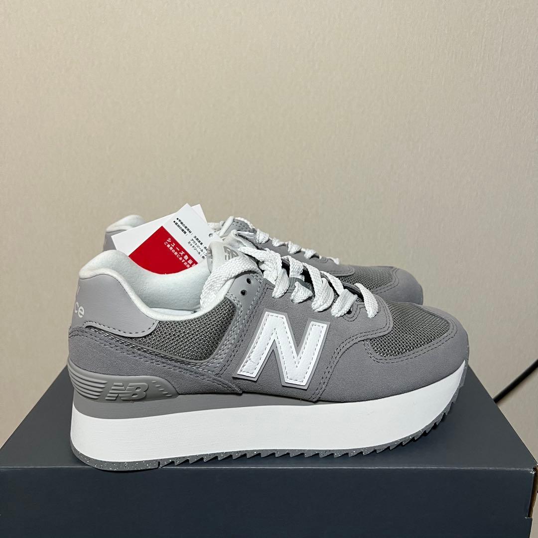 New Balance WL574ZSD グレー 厚底スニーカー 24.5cm