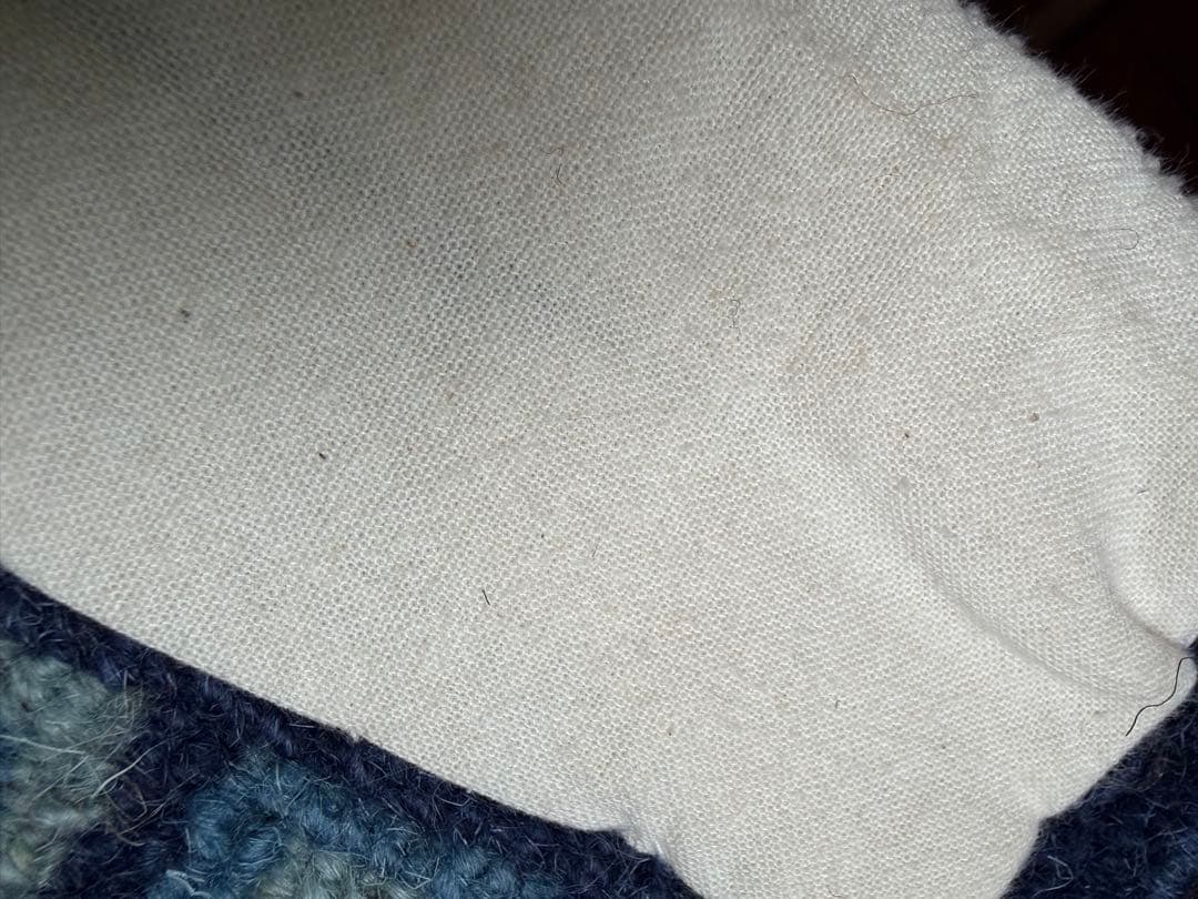 チベタンラグ　シートラグ　チェアマット　濃紺ベース