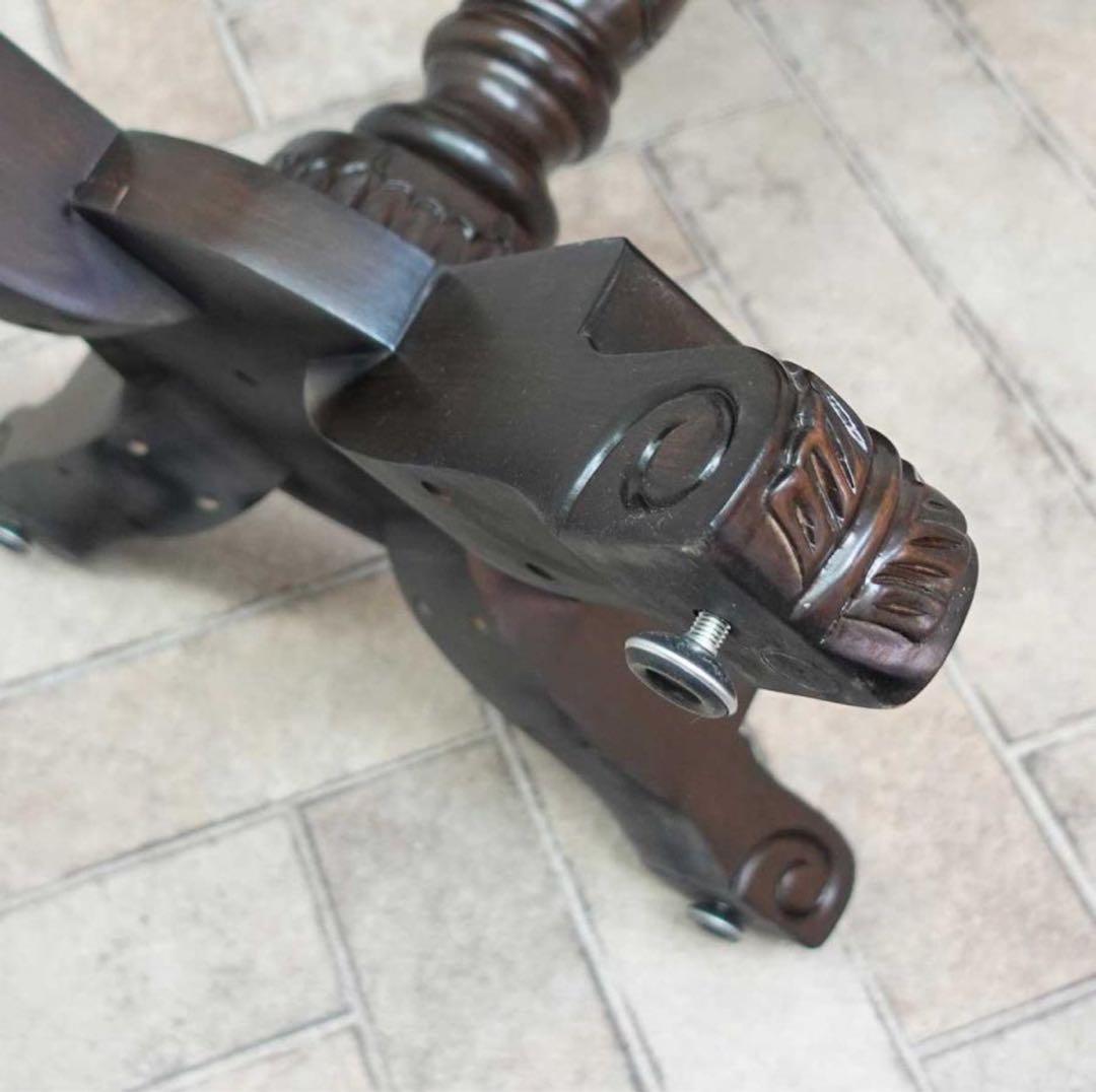 丸テーブル　木製　アンティーク調　センターテーブル　ハンドメイド