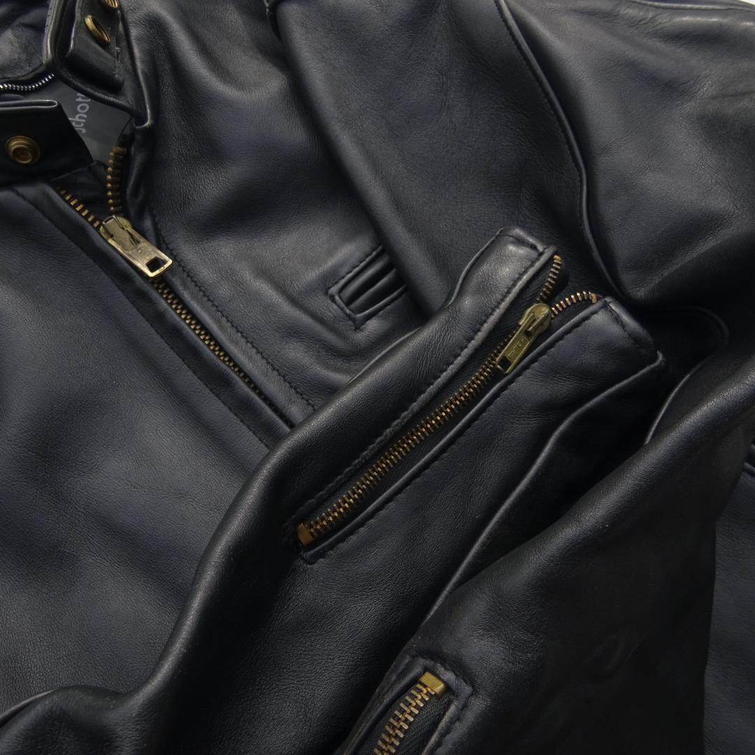 米国製Schottショット/立襟シングルライダース641/40真鍮系金ゴールド