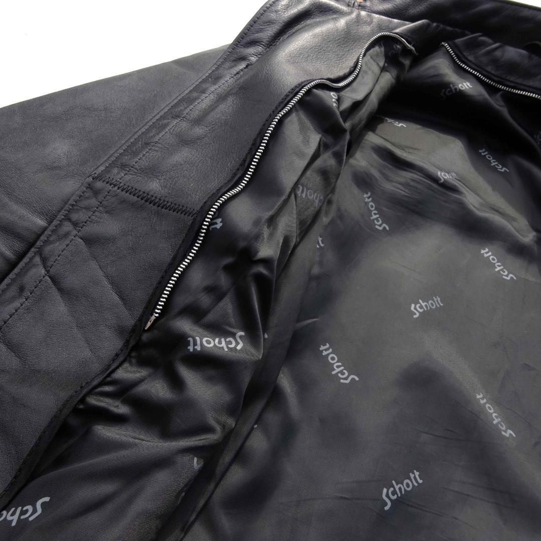 米国製Schottショット/立襟シングルライダース641/40真鍮系金ゴールド