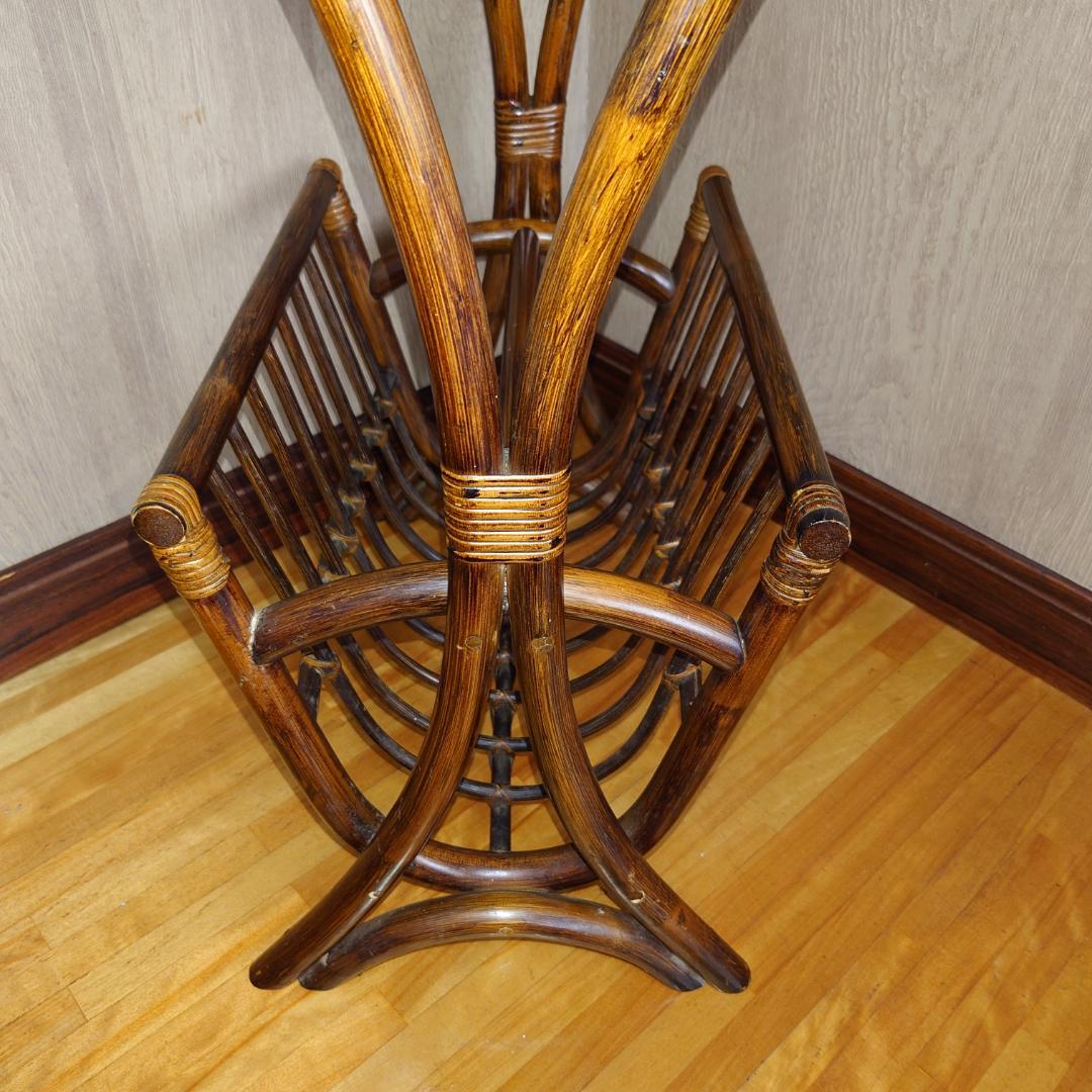 ラタン製マガジンラック ブラウン【匿名配送】