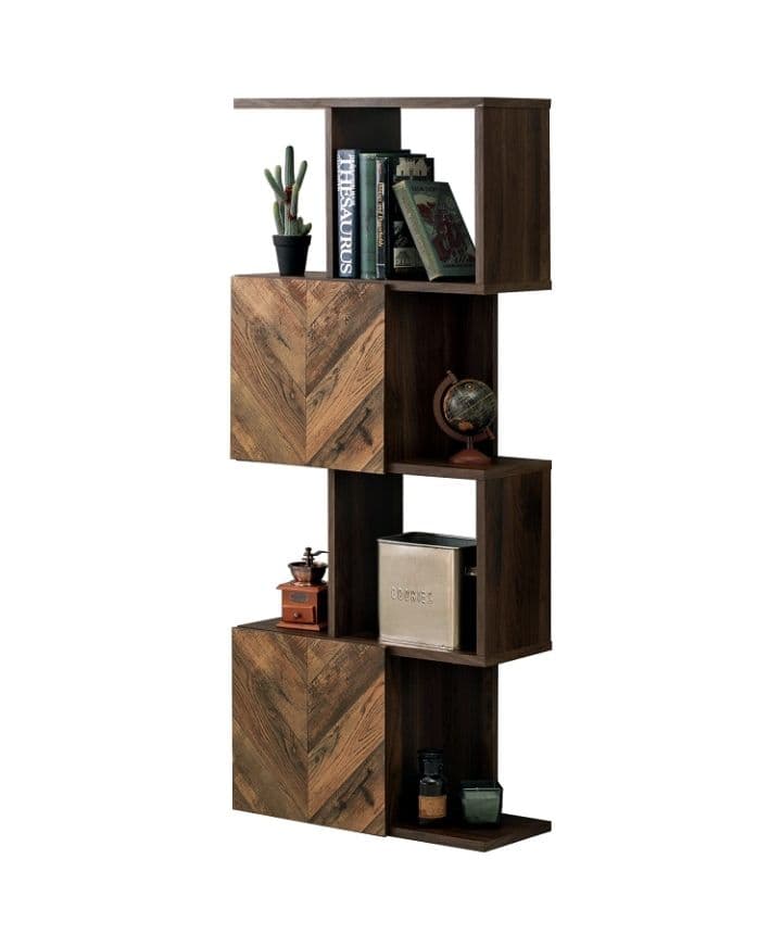 萩原 ディスプレイラック 本棚 扉 付き 収納 RCC-1015BR つ232