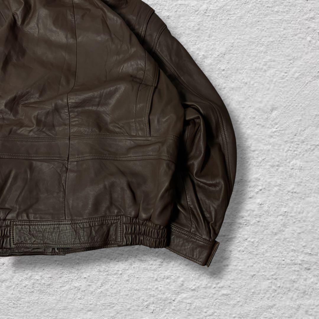 N vintageレザージャケット90sブラウン本革A2ジャケット短丈古着