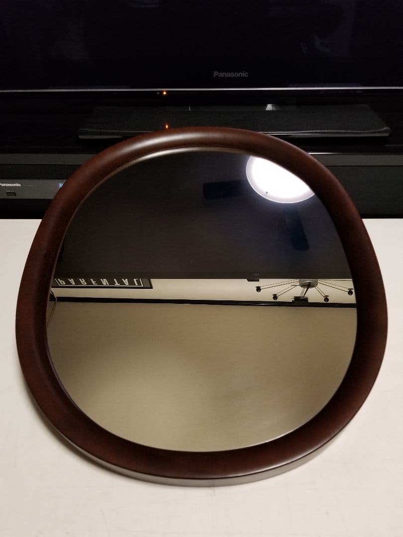 秋田木工　ヴィンテージ　オーバル　ラウンド　ミラー