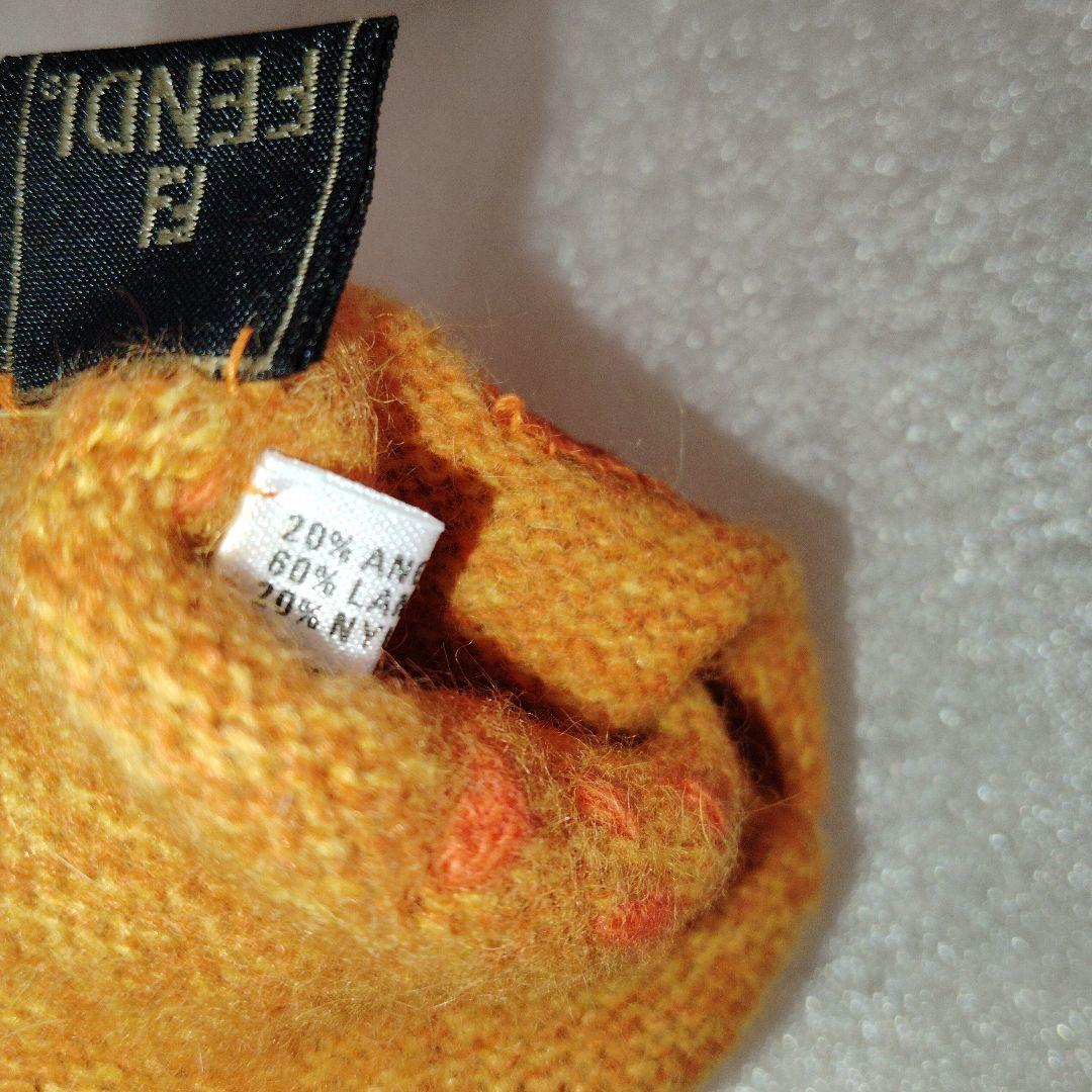 新品未使用タグ付 FENDI フェンディ ファー付手袋 オレンジ