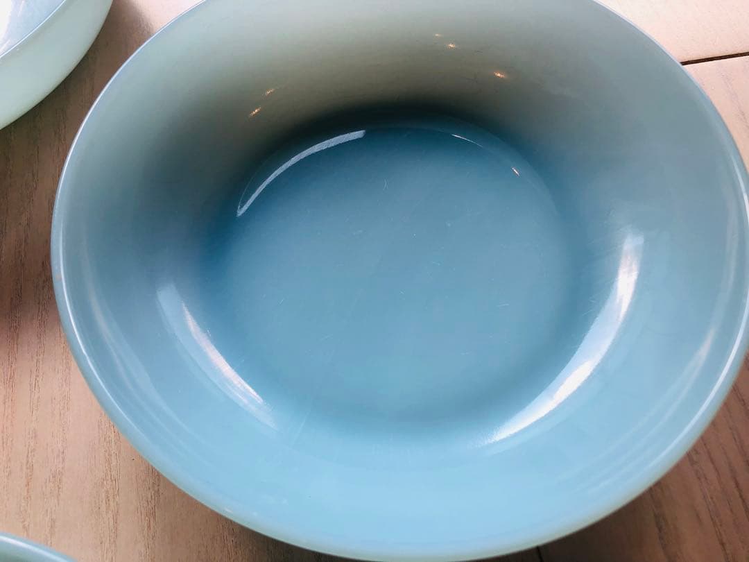 【FireKing】ターコイズブルー計10点ベリー＆サラダボウル・セットでお得！