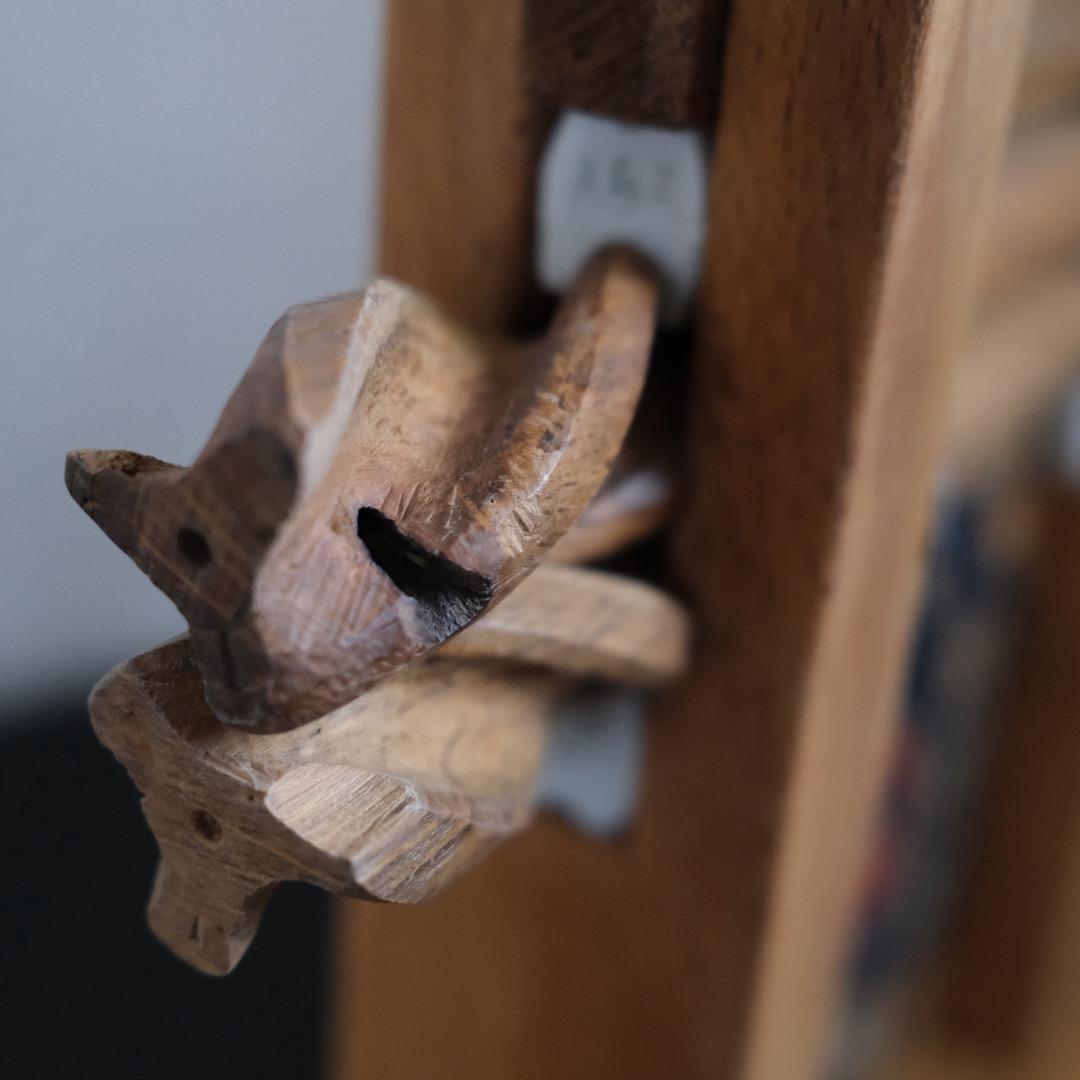 棉繰り機　綿繰り機　わたくり機　織り機　手紡ぎ　手織り　スピンドル　古道具