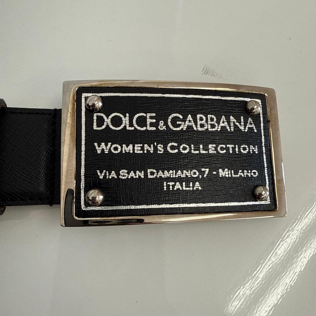 DOLCE & GABBANA ブラックレザーベルト