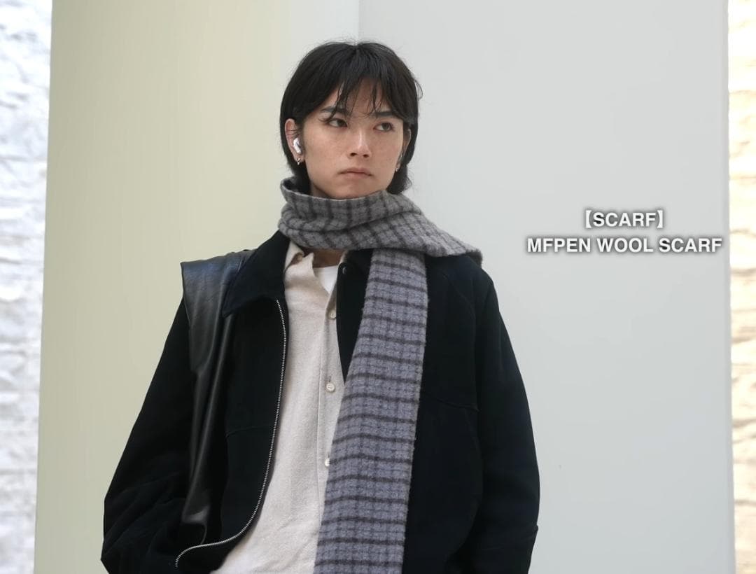 【新品】MFPEN WOOL SCARF ブルー　OUR's 深水光太さん着用