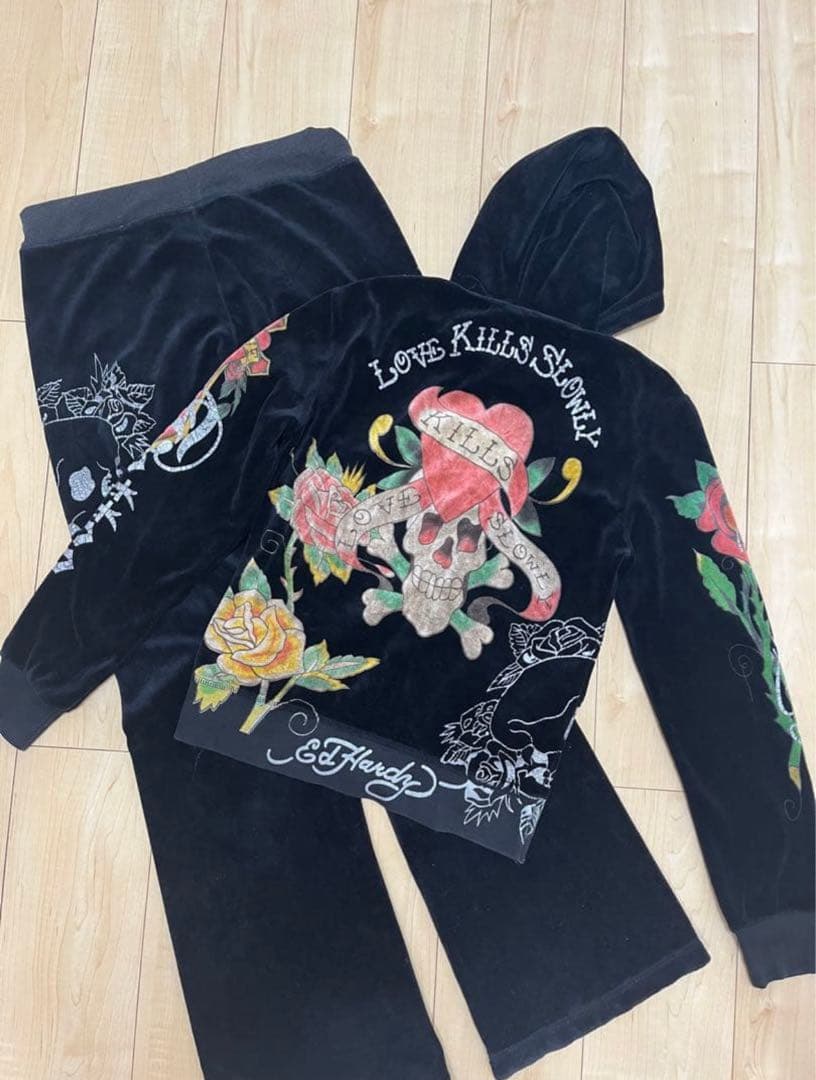 エドハーディー ed hardy セットアップ ベロア