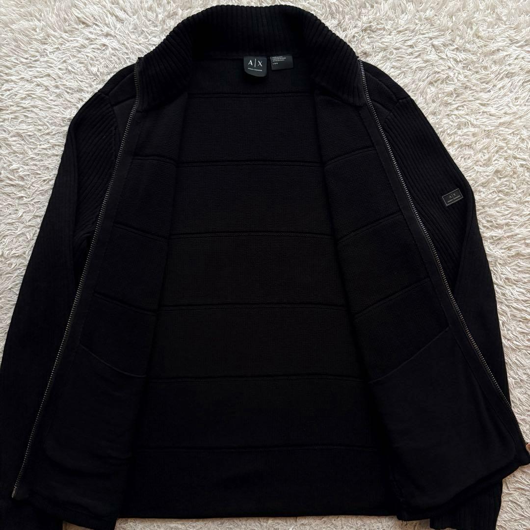 ★希少 Lサイズ★ ARMANI EXCHANGE ドライバーズニット 黒