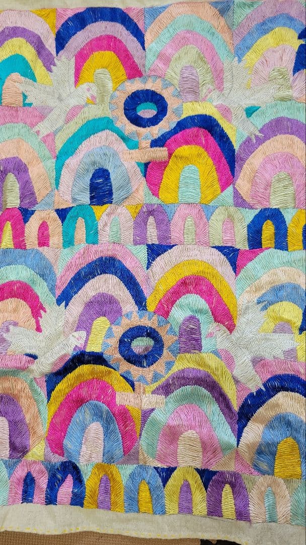 グアテマラ刺繍　タペストリー　ビンテージ　パヤ