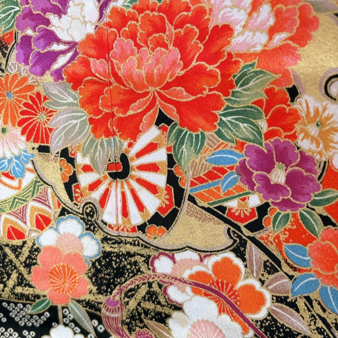 七五三　７歳　女の子　フルセット　赤×黒　毬　小物セット　61221