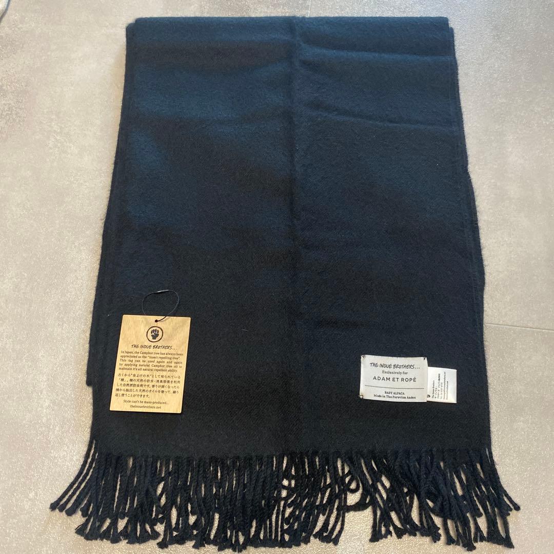 イノウエブラザーズ アダムエロペ別注大判ストール ブラック