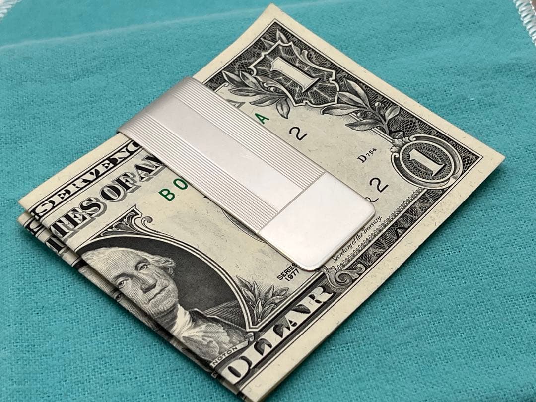 c182 美品　希少　ティファニー　マネークリップ　シルバー　925