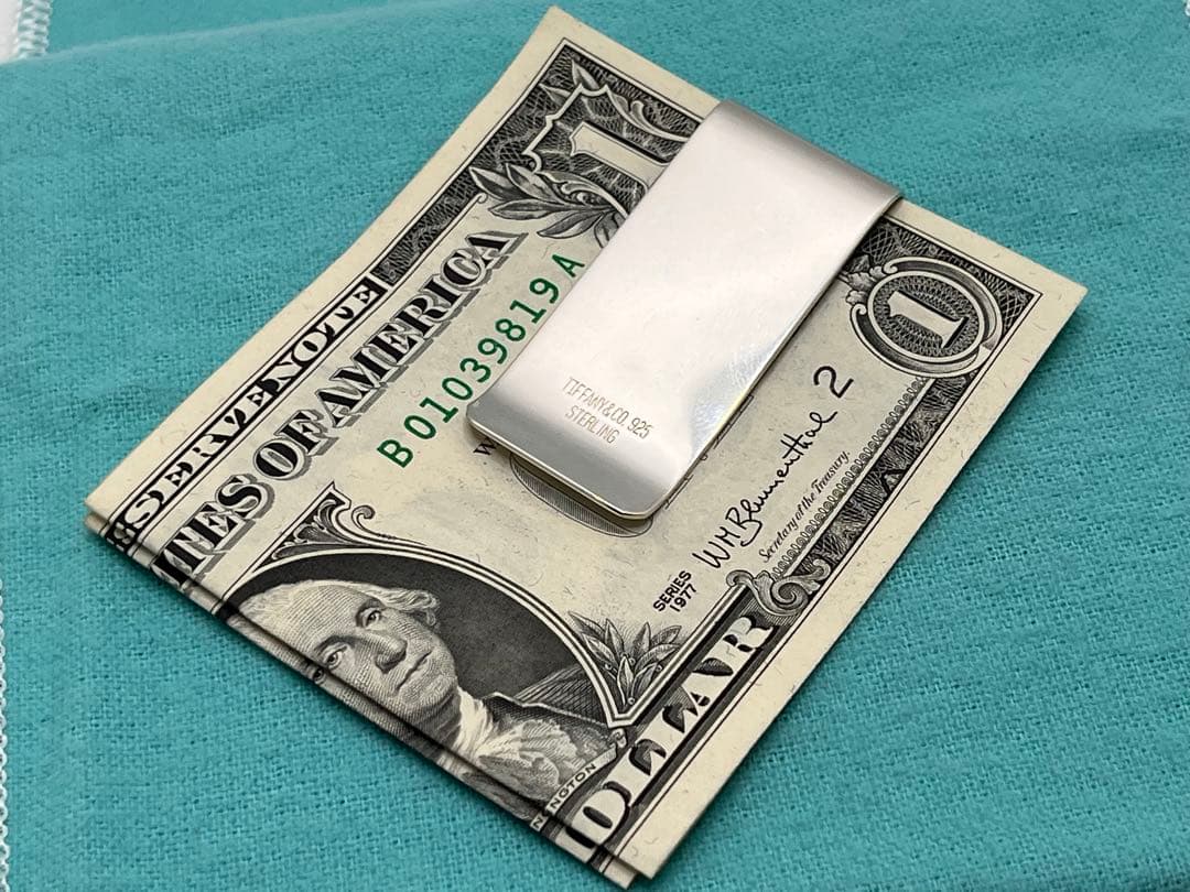 c182 美品　希少　ティファニー　マネークリップ　シルバー　925