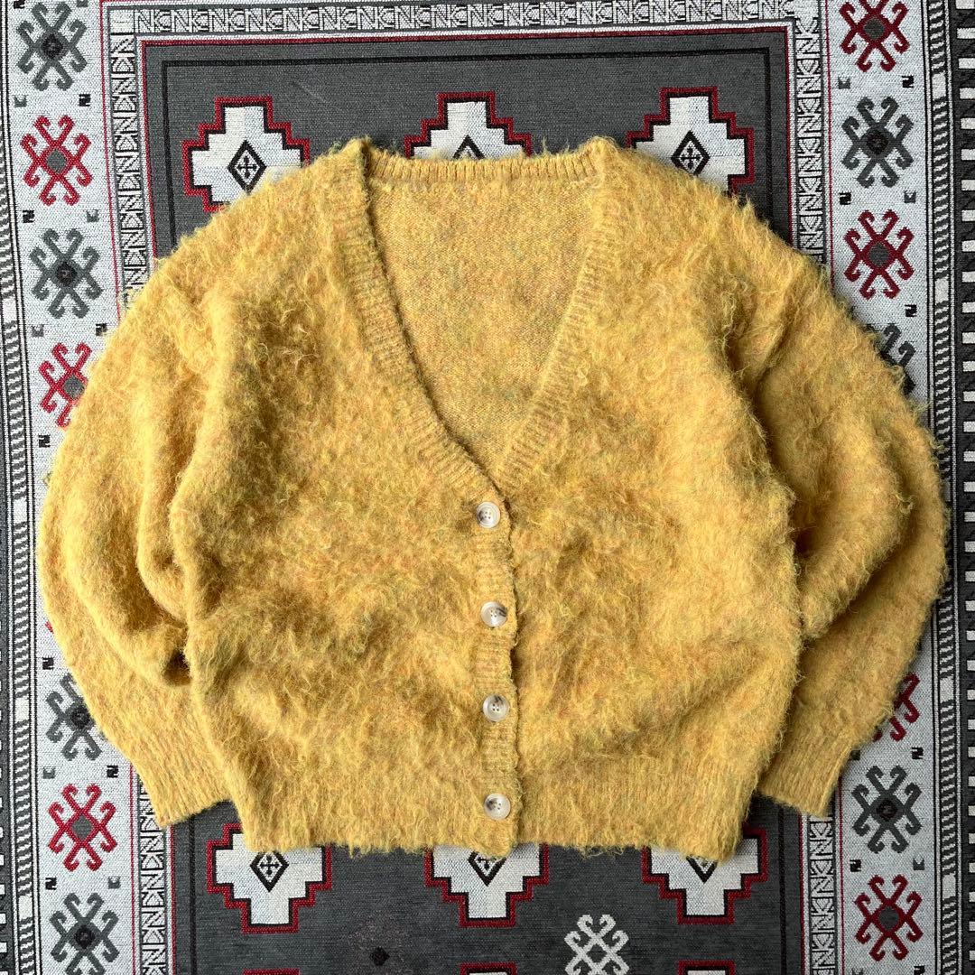 Special 60s モヘアカーディガン 毛足長 vintage マスタード
