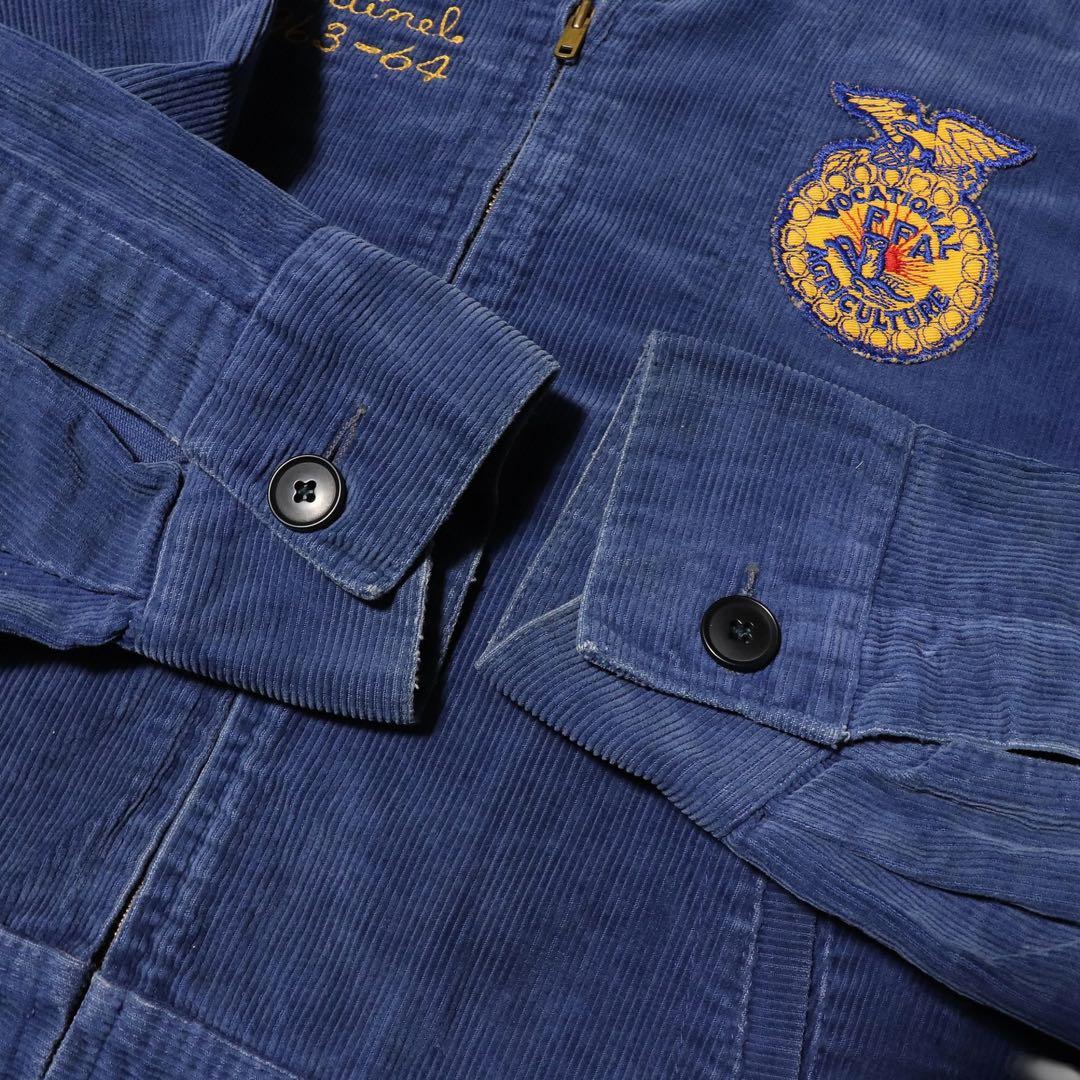 60s★FFA★ファーマーズジャケット★刺繍 ワッペン★USA製★短丈★L★42