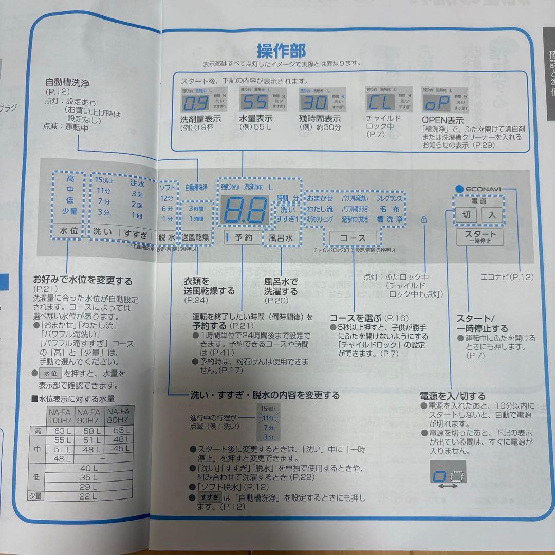 1/22まで直接引取　パナソニック洗濯機2019年製10キロNA-FA100H7