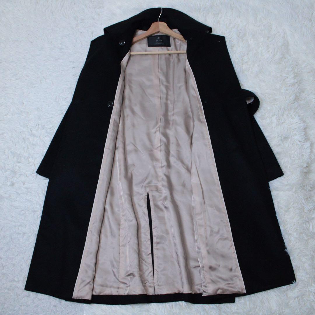INED イネド カシミヤ100% 2WAY ラップコート 黒 9 冠婚葬祭