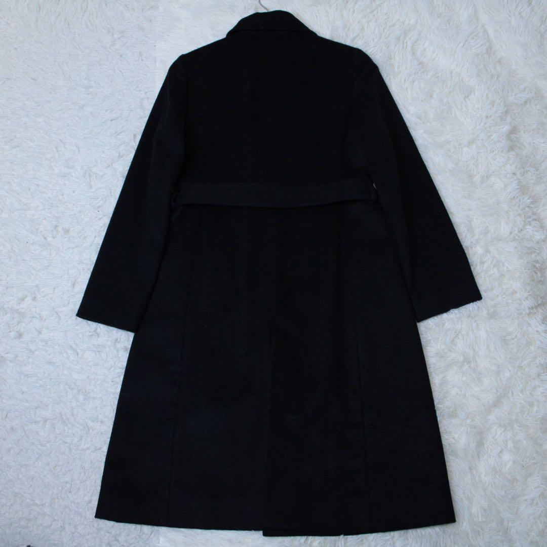 INED イネド カシミヤ100% 2WAY ラップコート 黒 9 冠婚葬祭