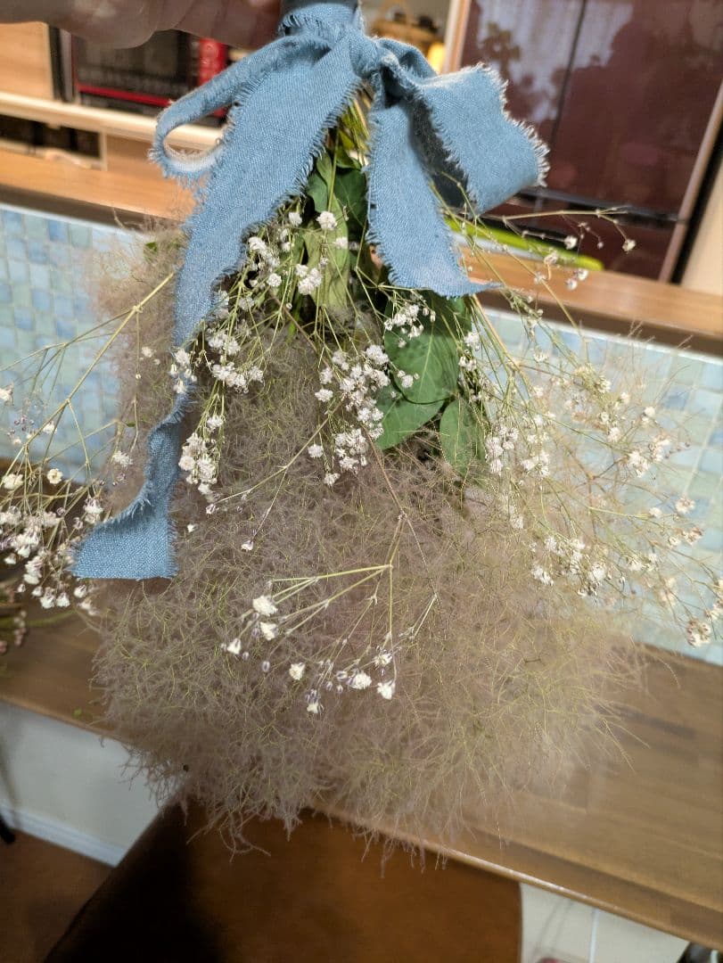 ドライフラワー★もりもりスモークツリースワッグ★かすみ草　アレンジメント