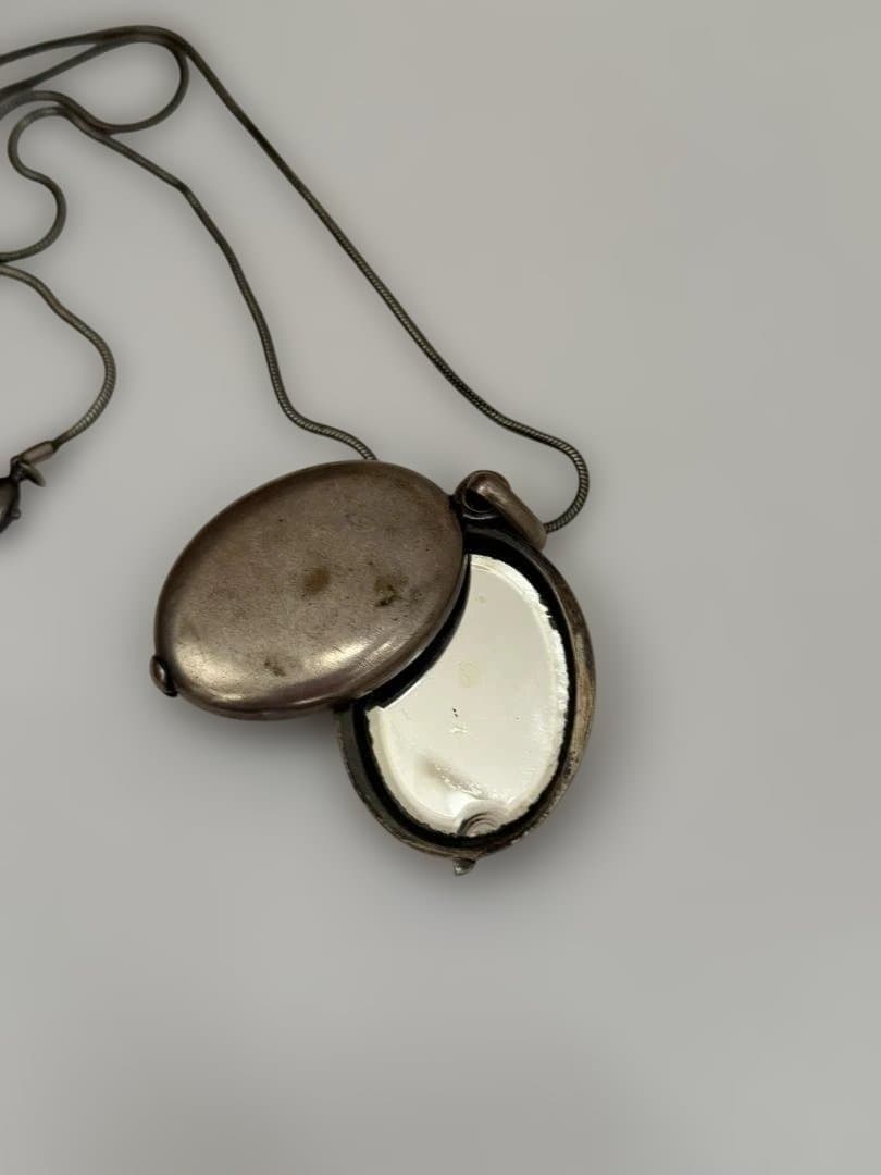 フランス アンティーク アールヌーボー様式 スライド式ミラー シャトレーン