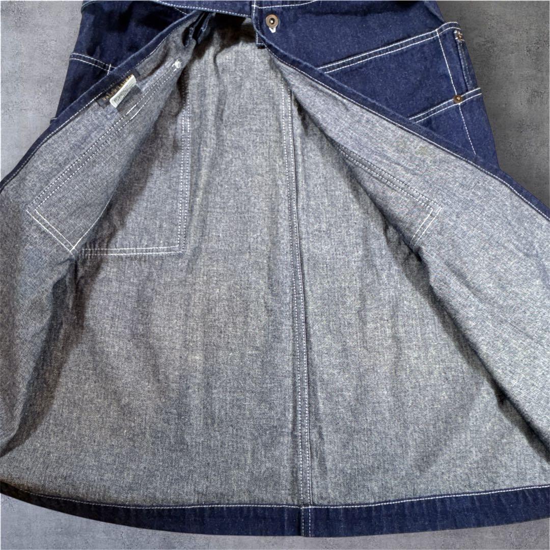 ラルフローレン　エプロン　デニム　インディゴ　濃紺　ポニー刺繍