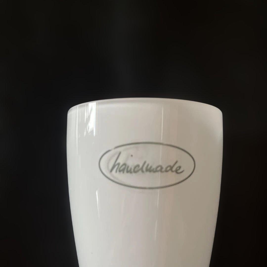 ビレロイ＆ボッホ♡ホワイトガラス花瓶 曲線デザイン