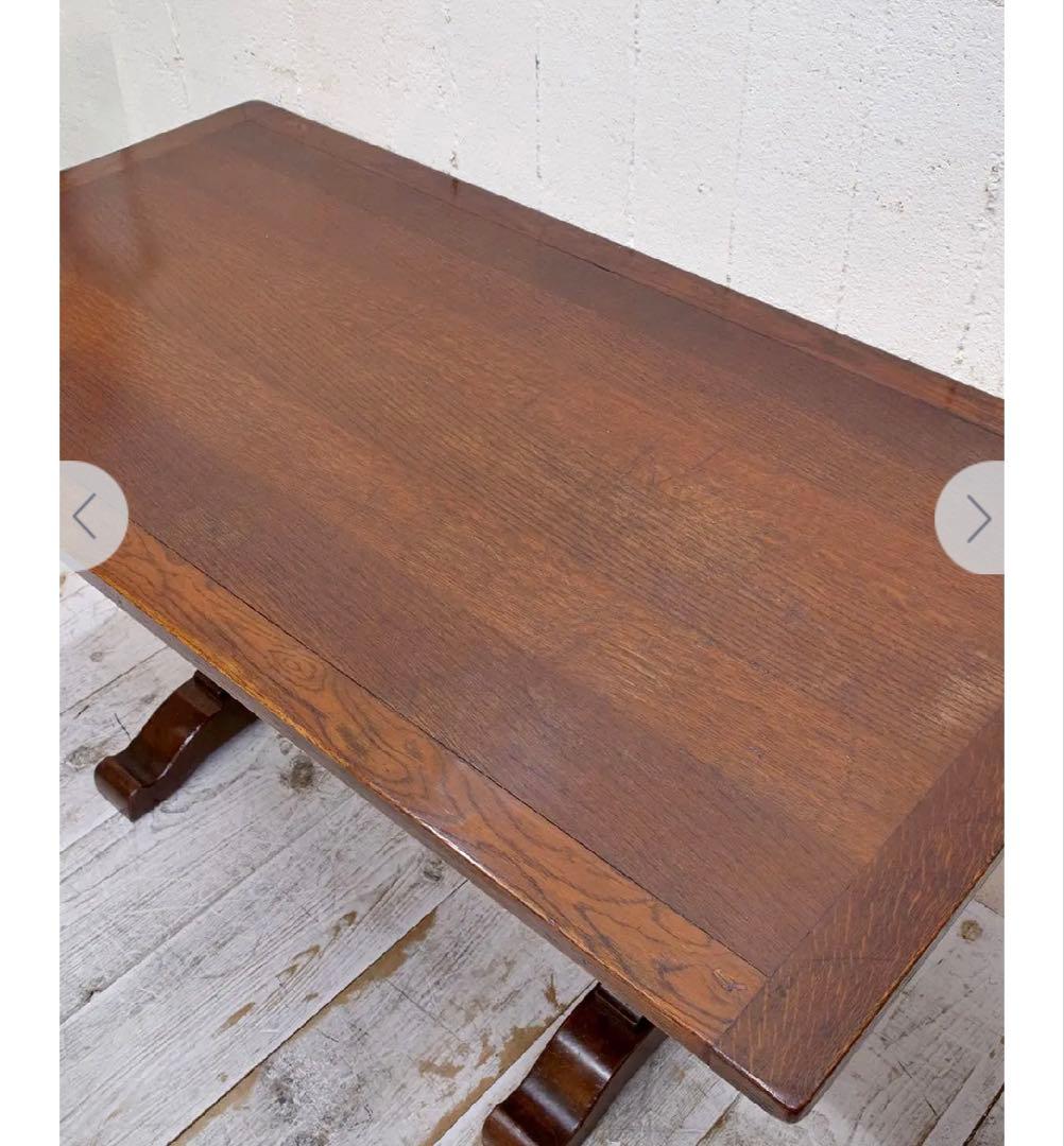 【匿名配送】イギリスアンティーク★リフェクトリーテーブル★オーク材★4人掛け