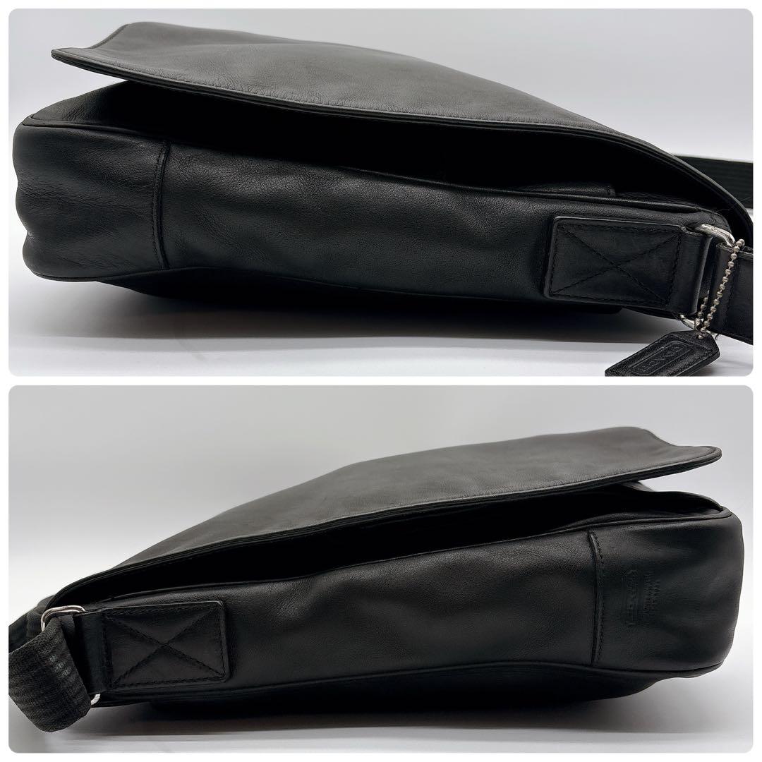 美品 COACH メッセンジャーバッグ 肩掛け レザー 5234 ブラック