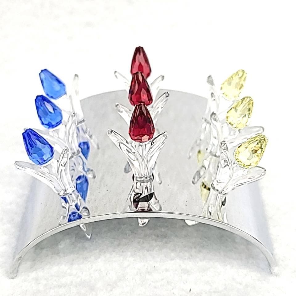 ●未使用級▽スワロフスキー　ミニチューリップ　3色　赤　青　黄　SCS会員限定