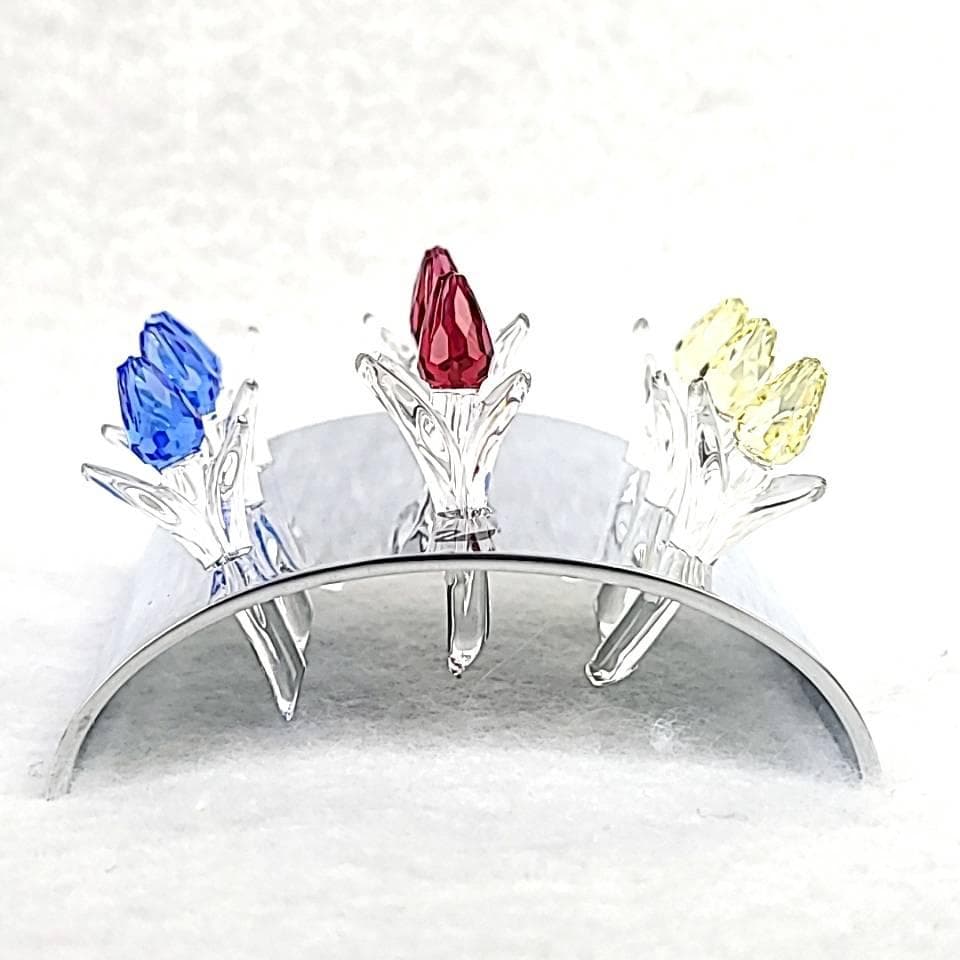 ●未使用級▽スワロフスキー　ミニチューリップ　3色　赤　青　黄　SCS会員限定