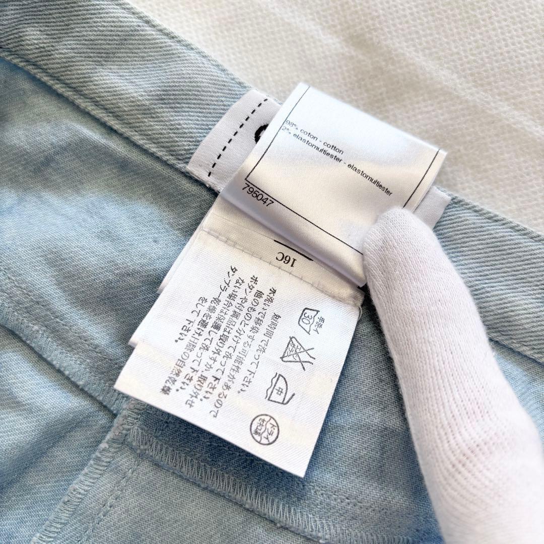 CHANEL デニムパンツ ラインストーン装飾 ココマーク グリポアボタン 40