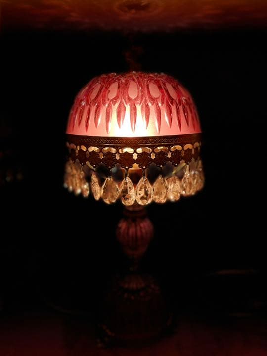 アンティーク シャンデリアスタンドライト アールデコ 天使装飾 ガラス