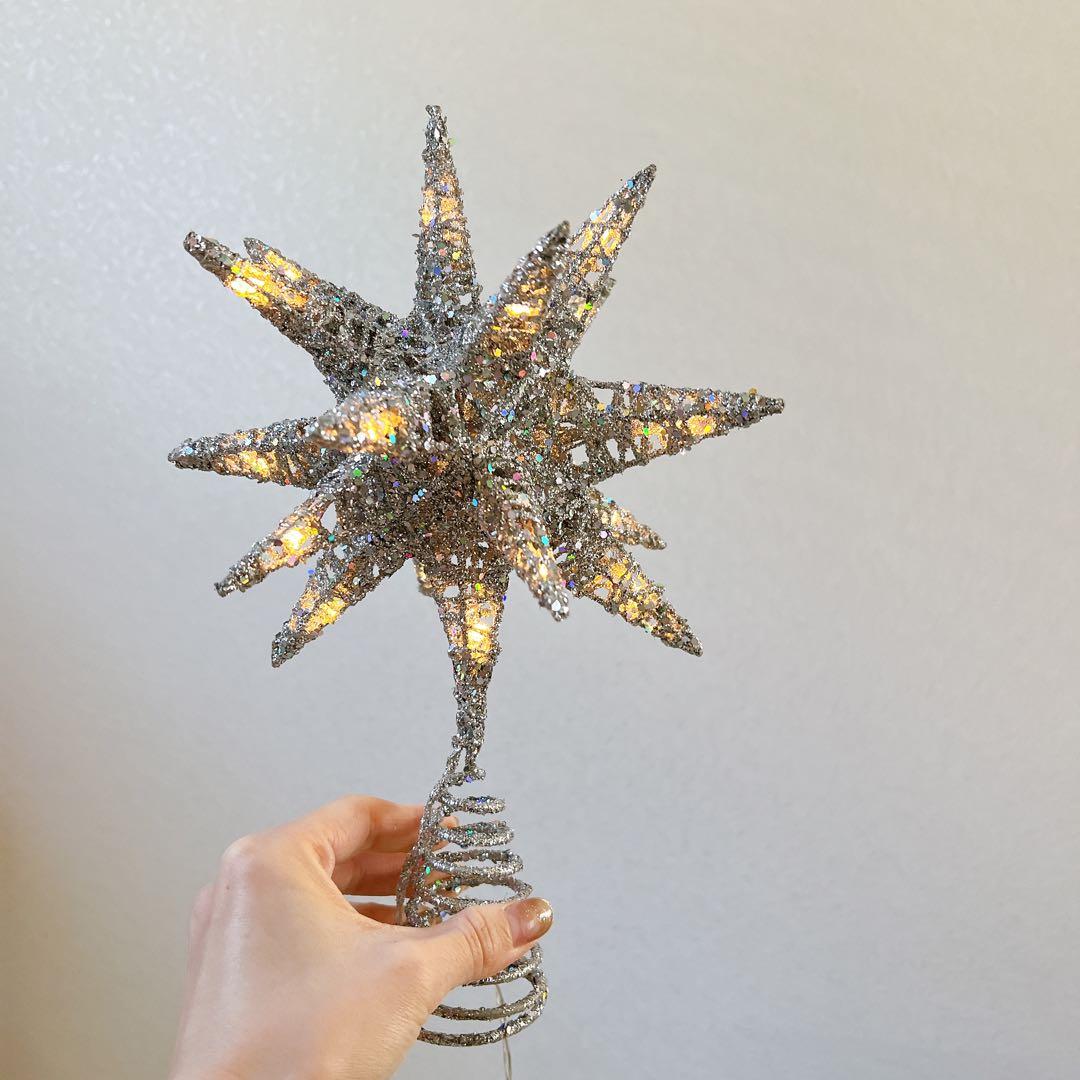 新品❣️クリスマスツリー トップスター ツリー星 オーナメント シルバー