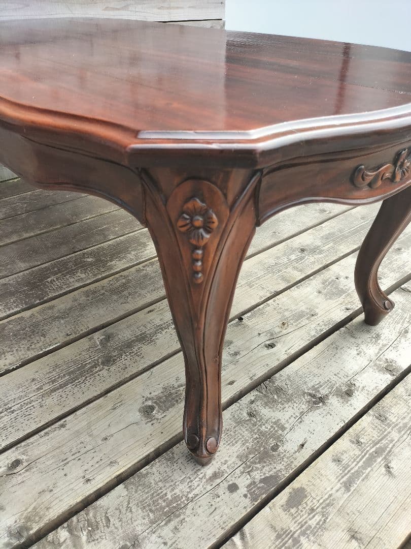 M♦TAD送料込 希少 アンティーク　総無垢　猫脚テーブル ローテーブル