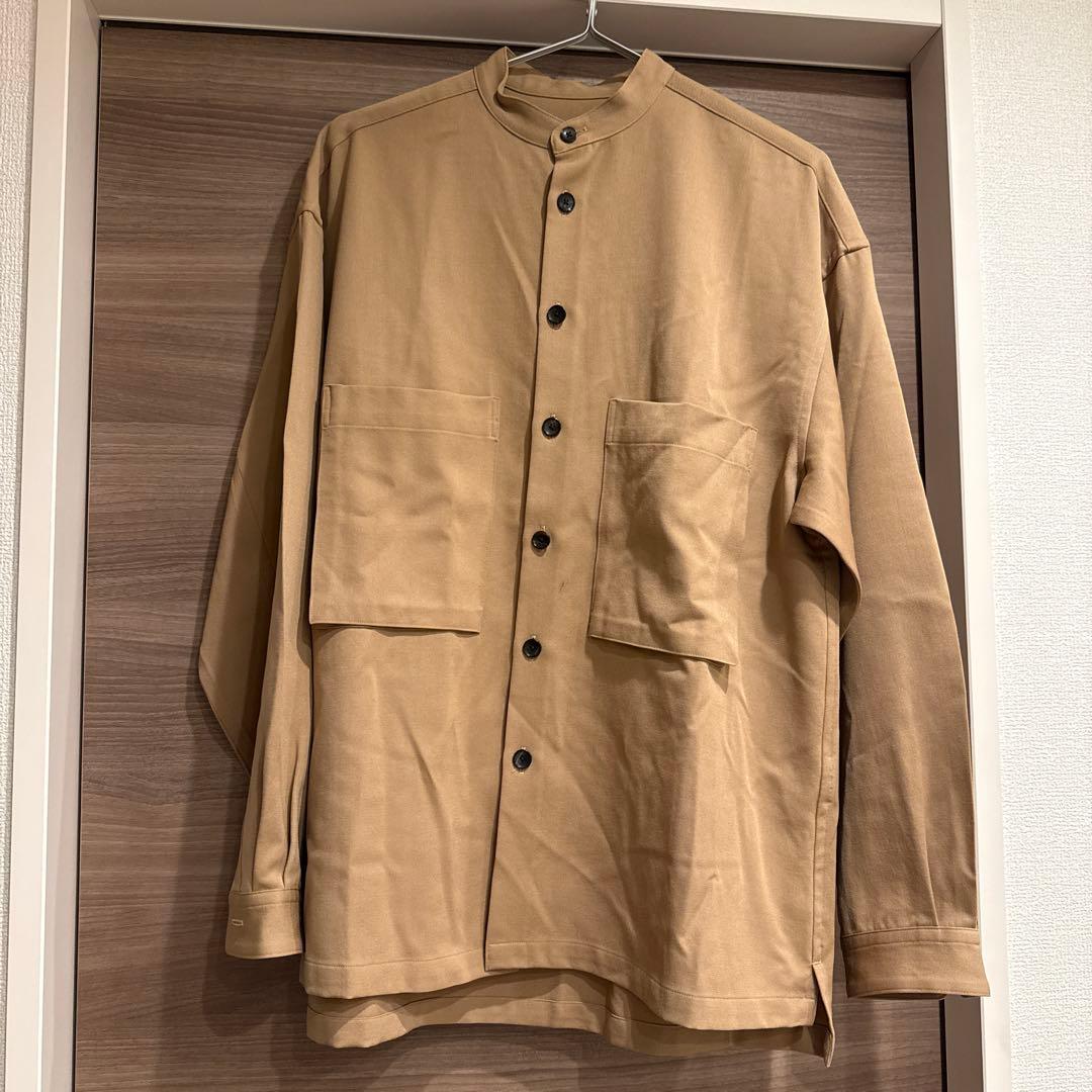 CABaN ウールギャバジン ビッグシャツ　キャメル　S ユニセックス