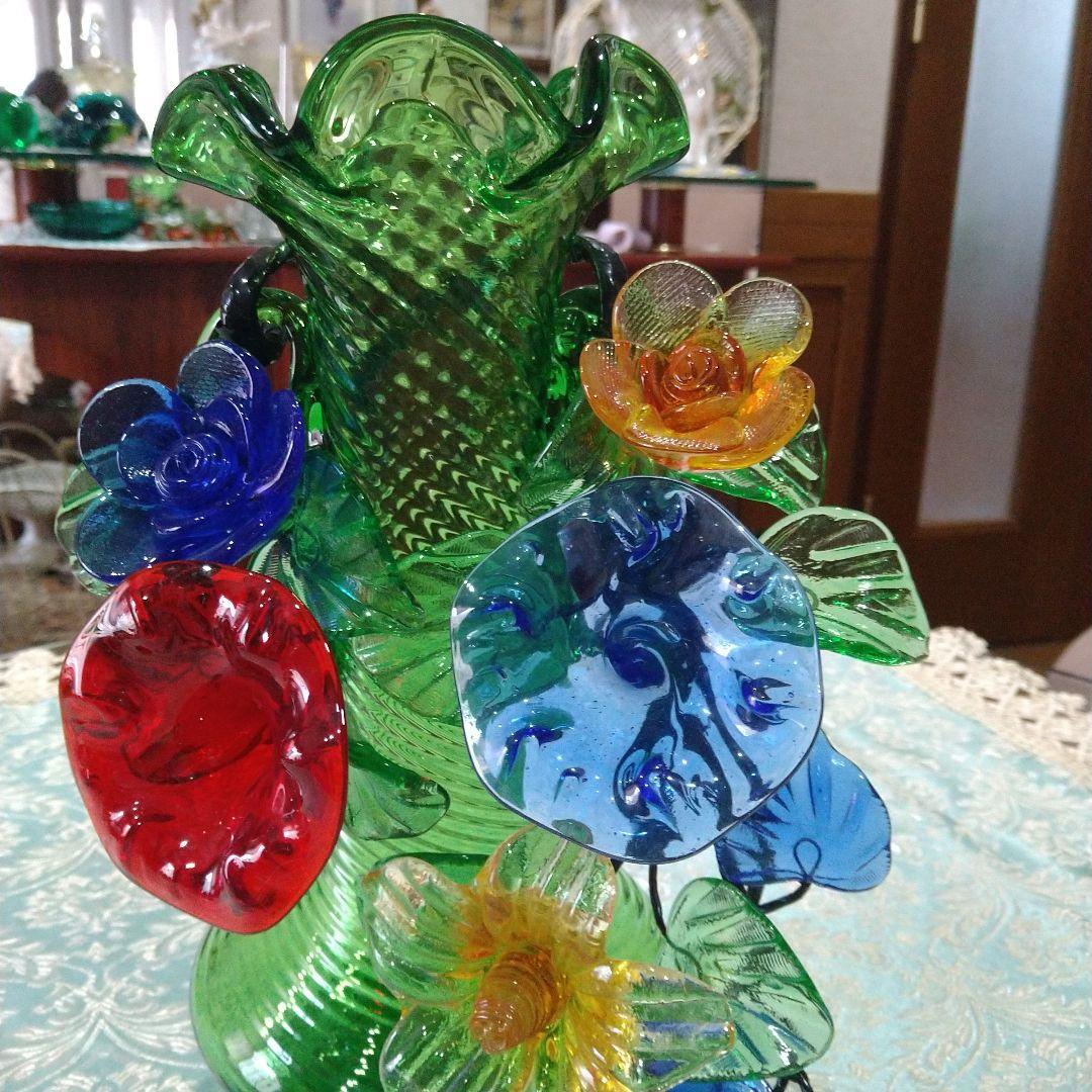 琉球ガラス花瓶＆花